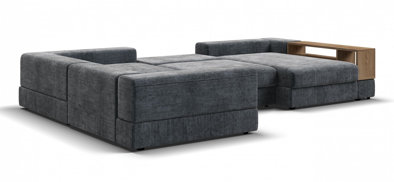 П-образный диван-кровать Босс Модуль Шенилл Глосс карбон