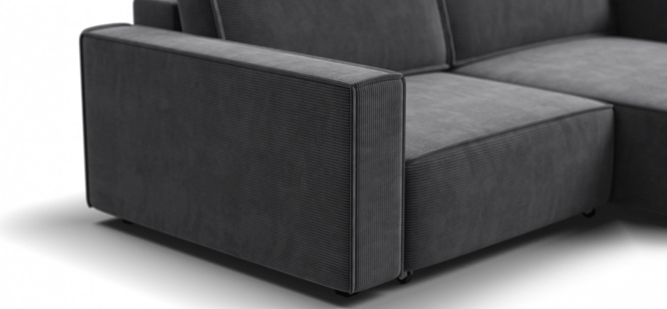 Угловой диван Босс Софт Модуль Вельвет Корд графит