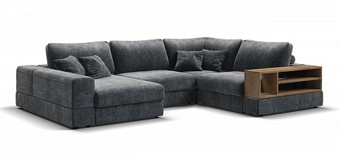 П-образный диван-кровать Босс Модуль Шенилл Глосс карбон 1