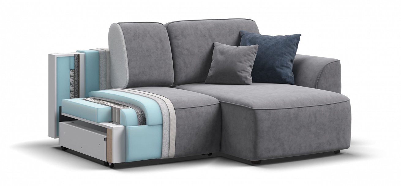 Угловой диван Кинг Модуль велюр Роял агат