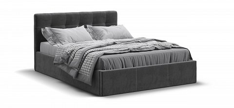 Белла Кровать без ПМ 140*200 велюр Монолит серый
