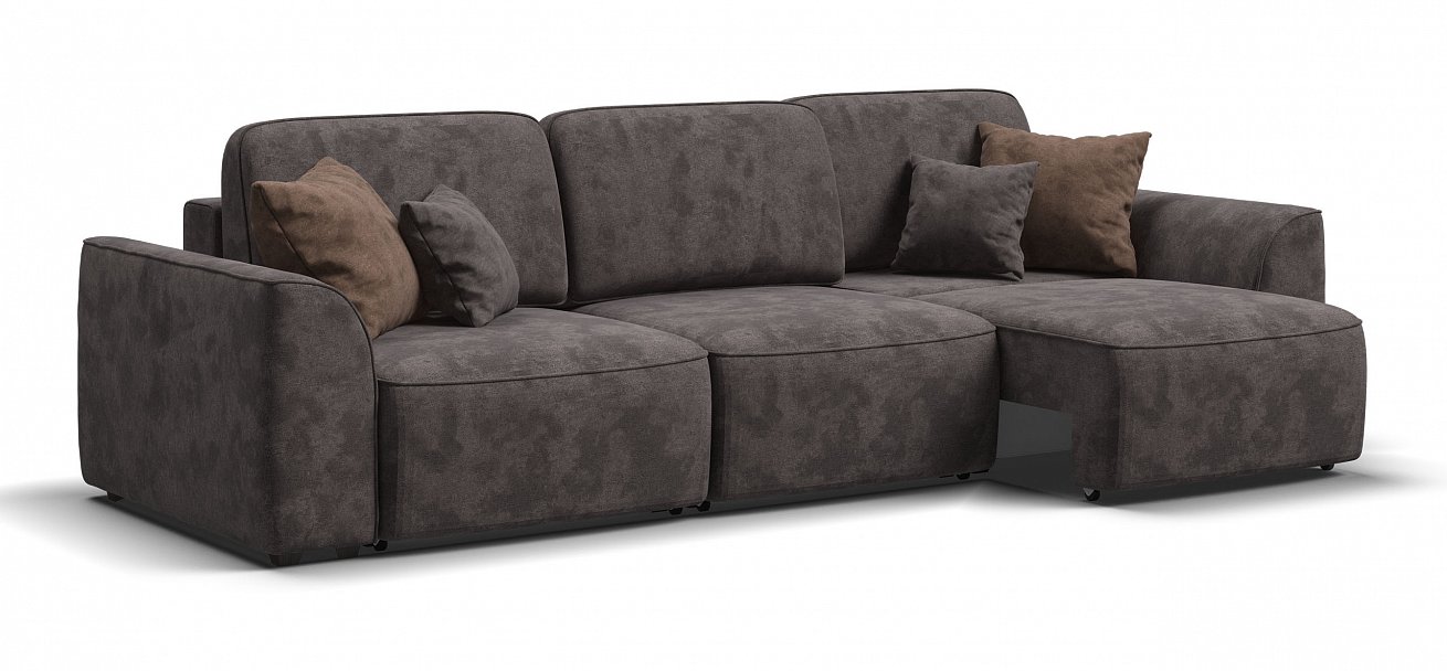 Диван Кинг Модуль Макс велюр Алькантара серый