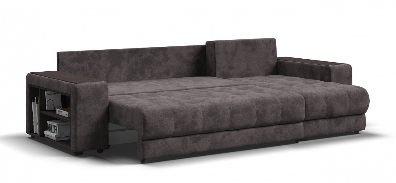 Угловой диван Босс ХЛ велюр Алькантара серый