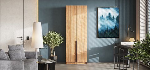 Рим 80 шкаф распашной 2Д + ящики 01 Орех Селект 2