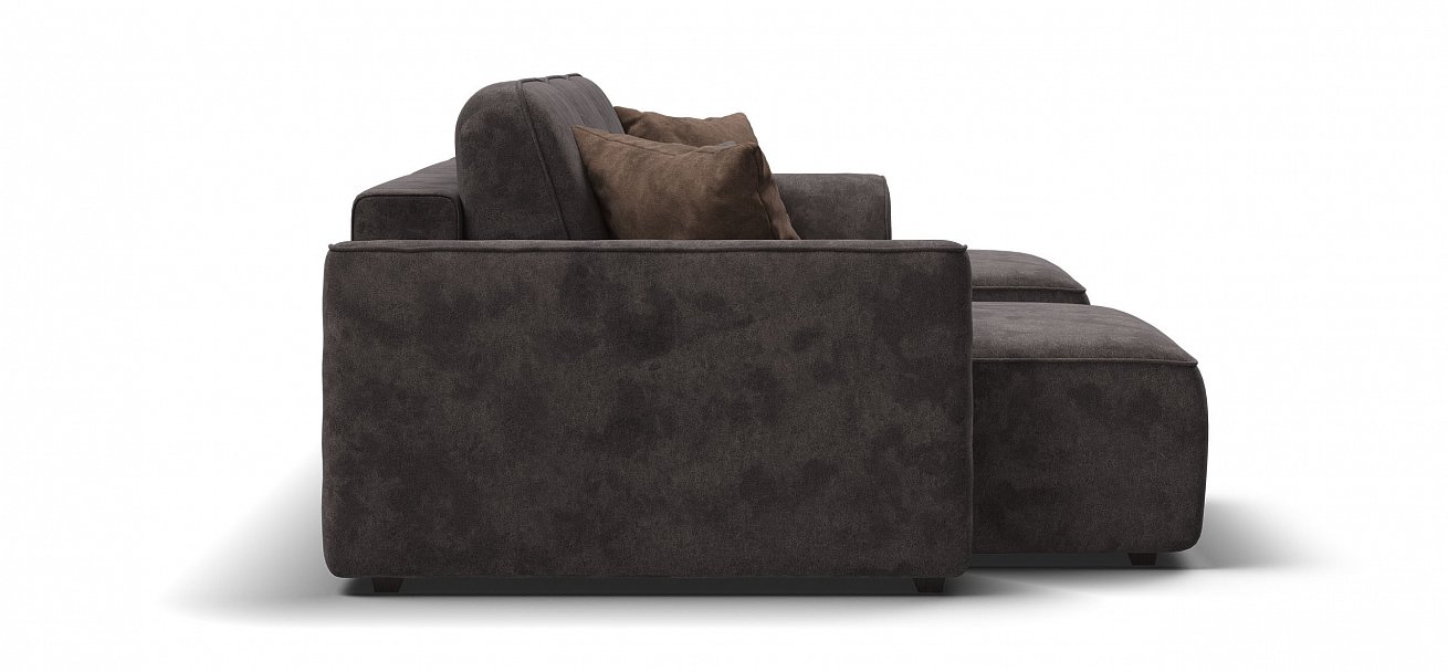 П-образный диван Кинг Модуль велюр Алькантара серый