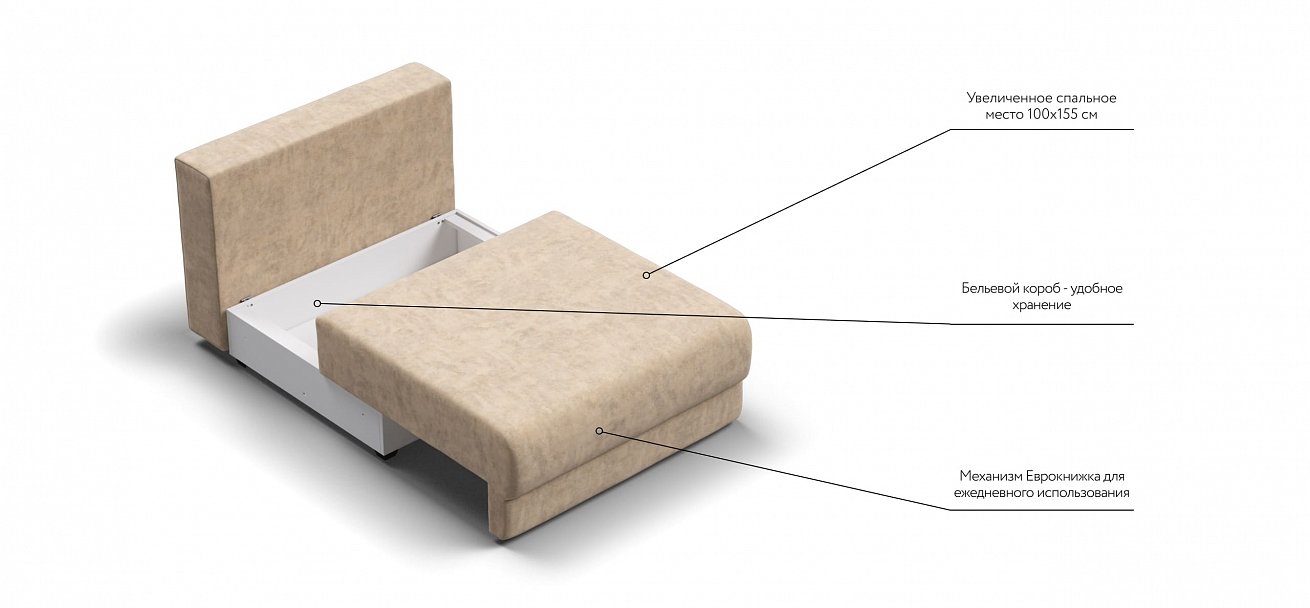 Ричмонд Модуль спальное место велюр Роял шампань