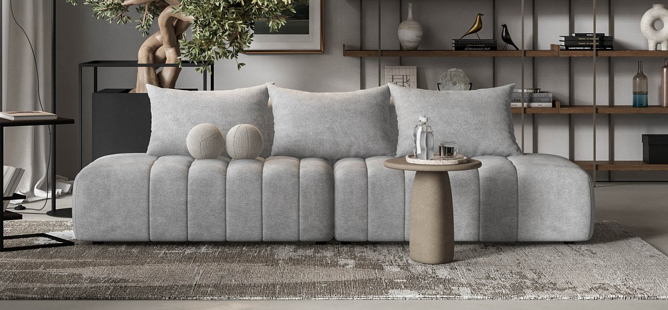 Диван прямой Босс Твин Шенилл Клауд серый