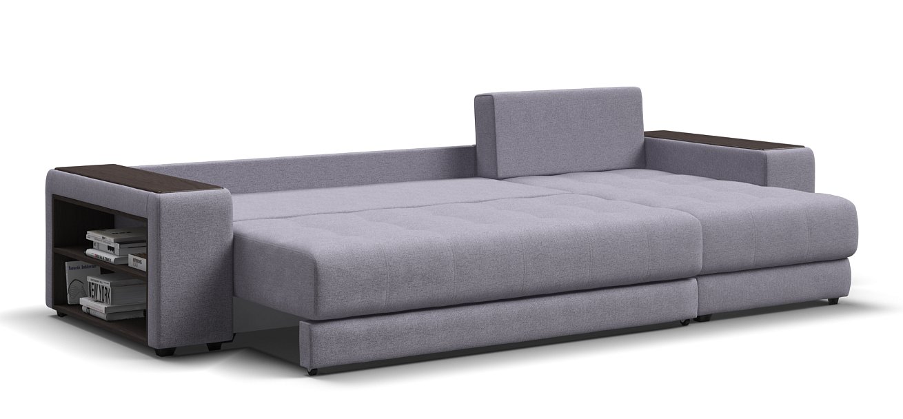 Угловой диван Дубай Рогожка Мальмо платина, Рогожка Венто серый