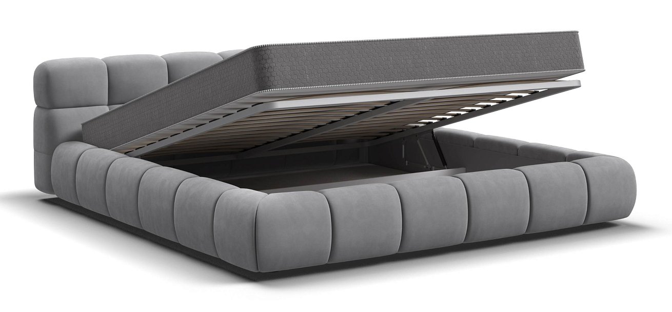 Босс Дрим Кровать+ПМ 180*200 велюр Монолит сталь