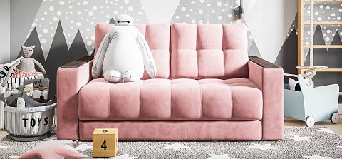 Диван Босс двухместный велюр Монолит розовый 2