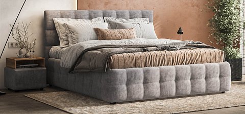 Босс Кровать+ПМ 180*200 велюр Роял агат 2