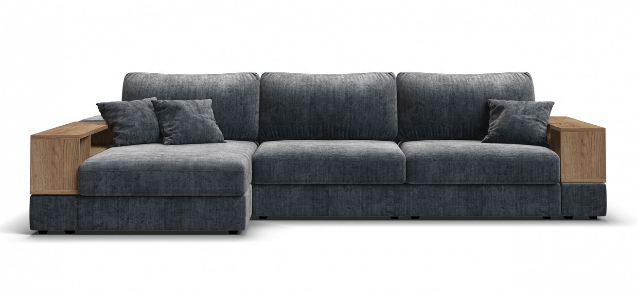 Угловой диван-кровать Босс Модуль ХЛ Шенилл Глосс карбон