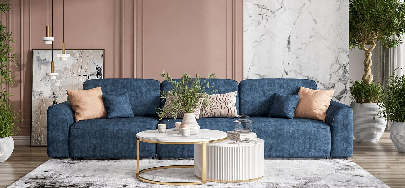Диван Кинг Модуль Макс велюр Роял синий