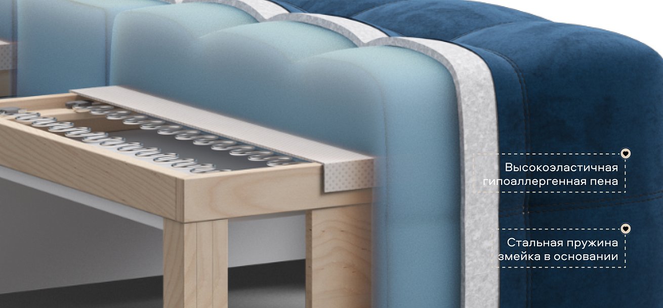 Кресло-кровать Денди Слим велюр Монолит синий