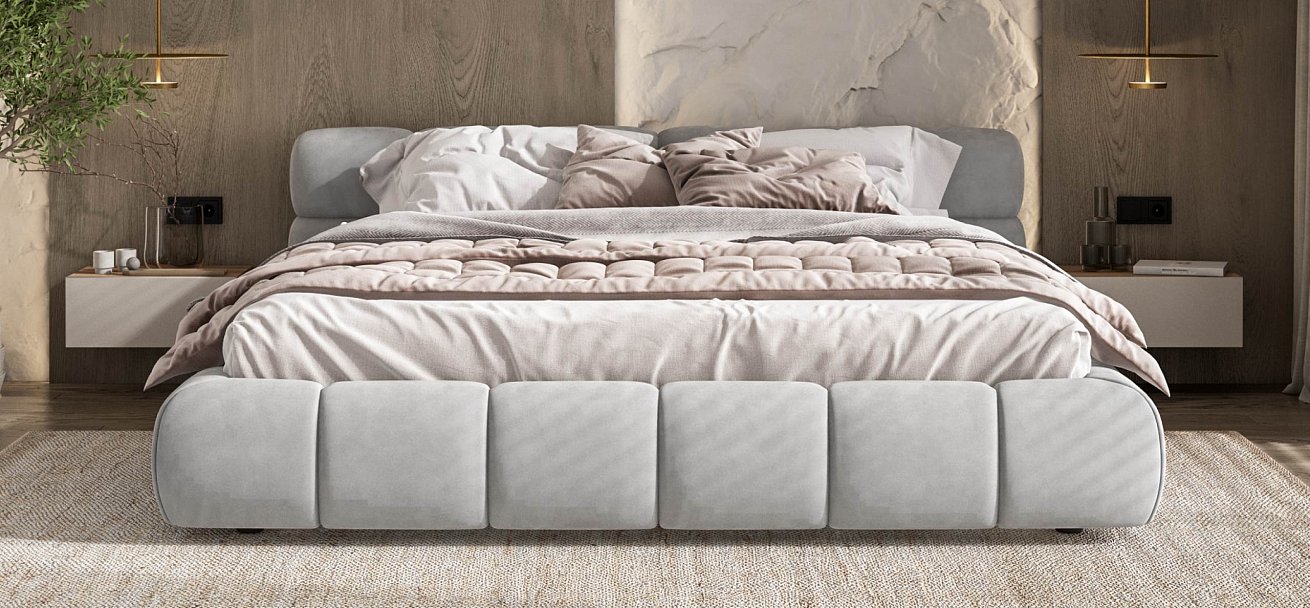 Босс Дрим Кровать+ПМ 180*200 велюр Монолит сталь