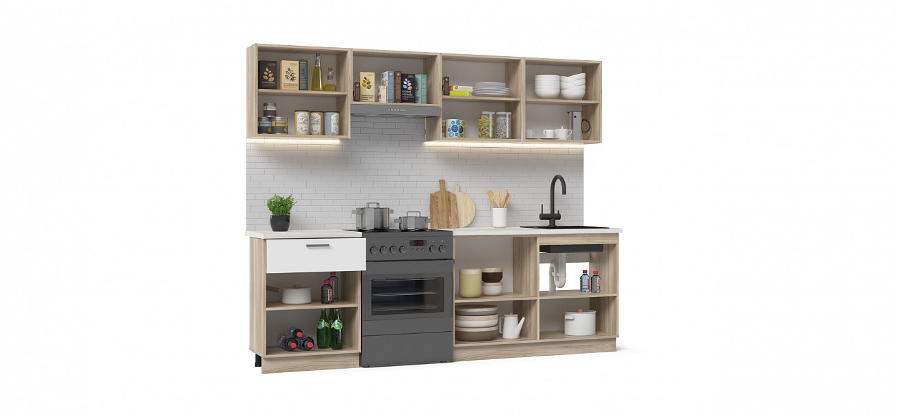 Кухонный гарнитур Люкс-240 Сонома