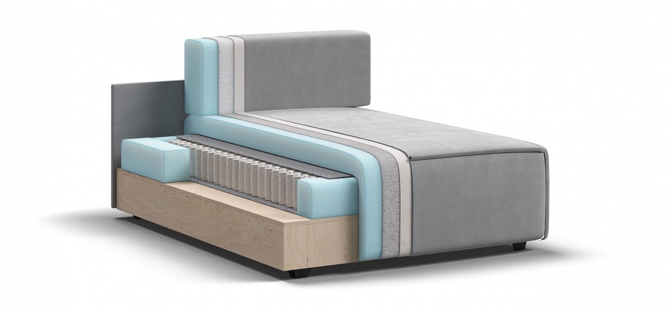 Босс Софт Модуль оттоманка велюр Монолит сталь