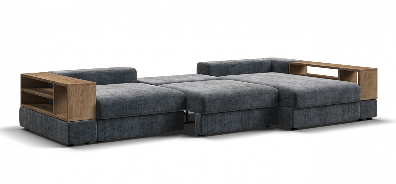 Угловой диван-кровать Босс Модуль ХЛ Шенилл Глосс карбон