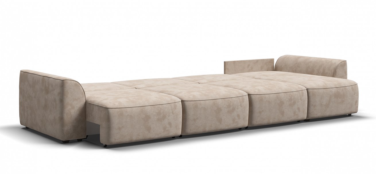 Угловой диван Кинг Модуль Макс велюр Алькантара пепел