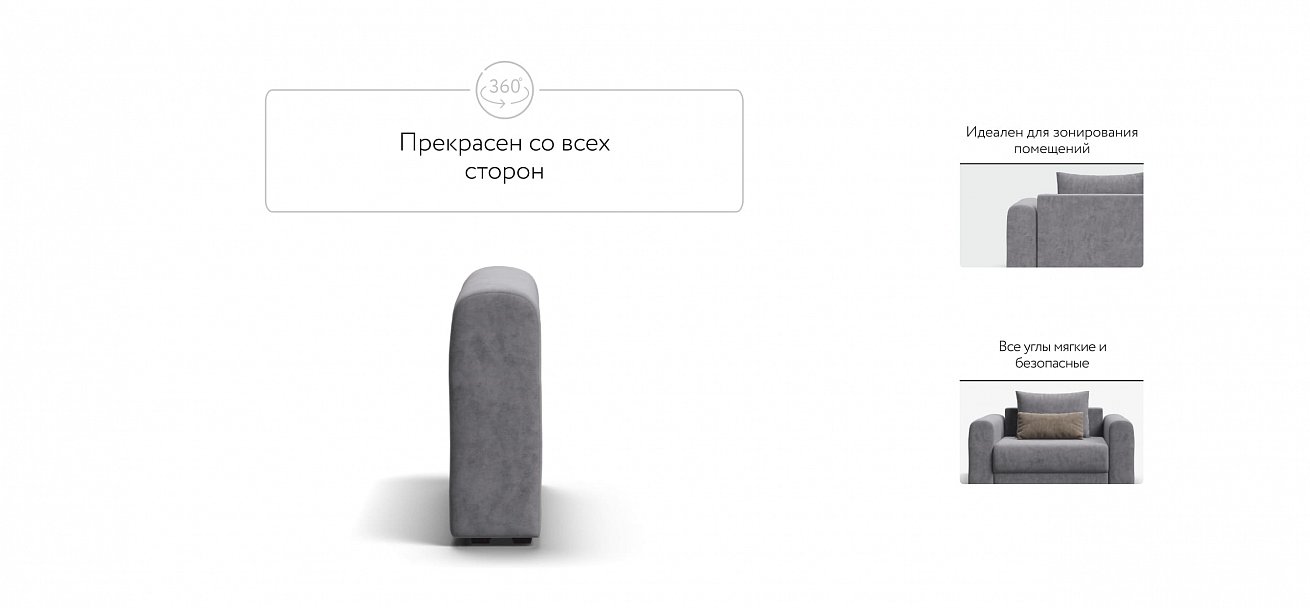 Ричмонд Модуль подлокотник 2 шт. велюр Роял агат