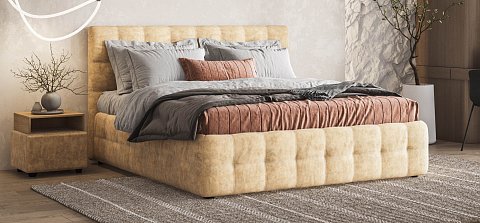 Босс Кровать+ПМ 180*200 велюр Роял шампань 2