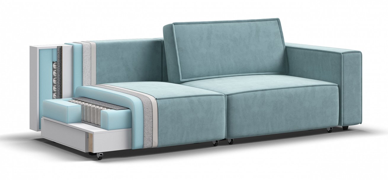 Диван Босс Софт Модуль велюр Монолит аква