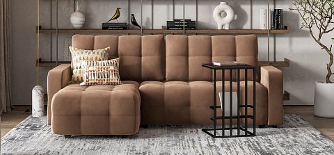 Угловой диван Денди велюр Монолит мокко 2