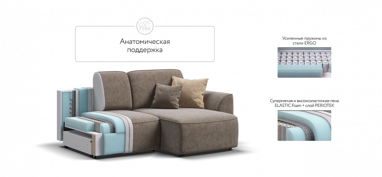 Угловой диван Кинг Модуль велюр Роял тауп