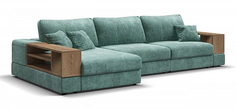 Угловой диван-кровать Босс Модуль ХЛ Шенилл Глосс минт 1