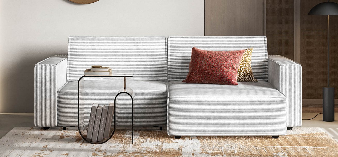 Угловой диван Босс Софт Модуль Вельвет Корд серый