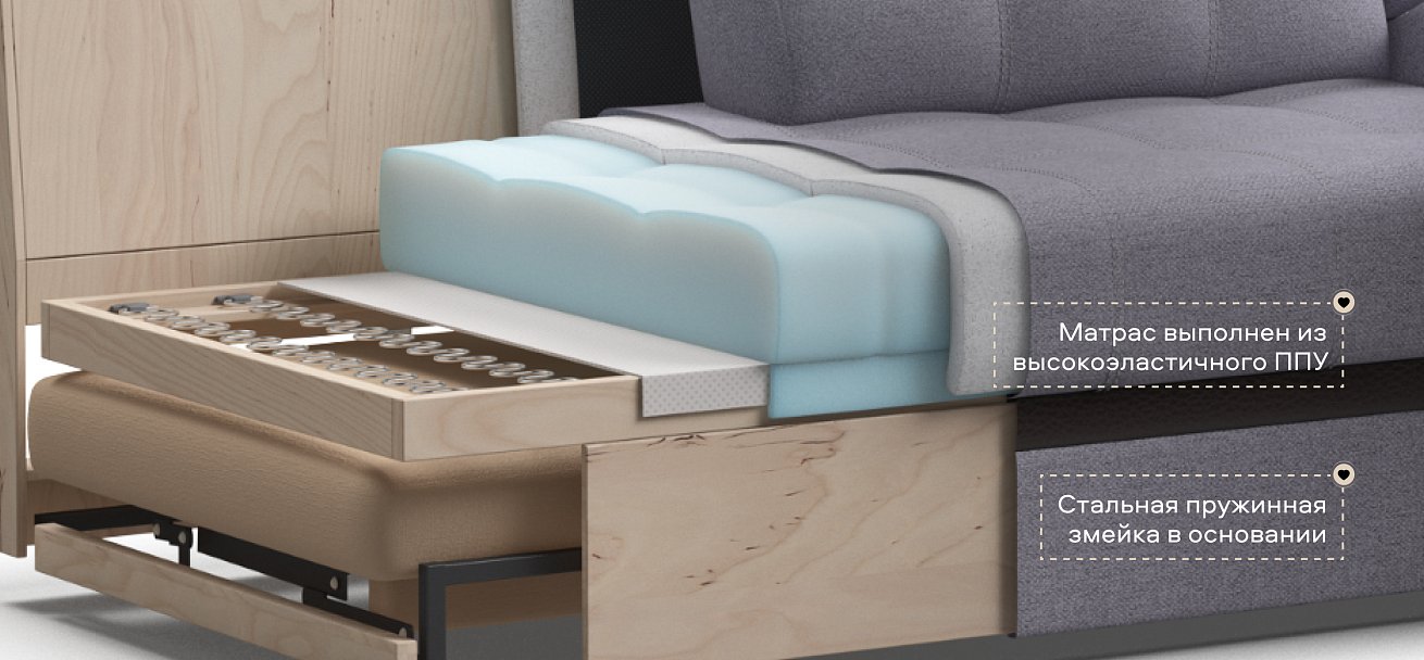 Угловой диван Атланта Люкс Рогожка Мальмо платина