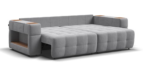 Диван Босс ХО велюр Монолит сталь / Дымчатый Крафт 3