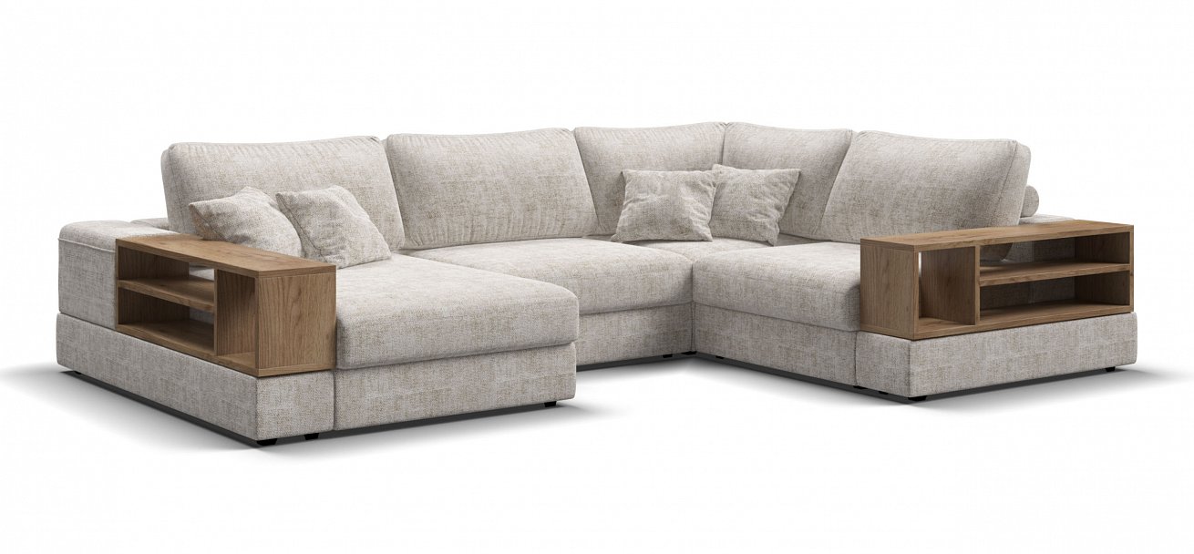 П-образный диван-кровать Босс Модуль Шенилл Смарт кварц