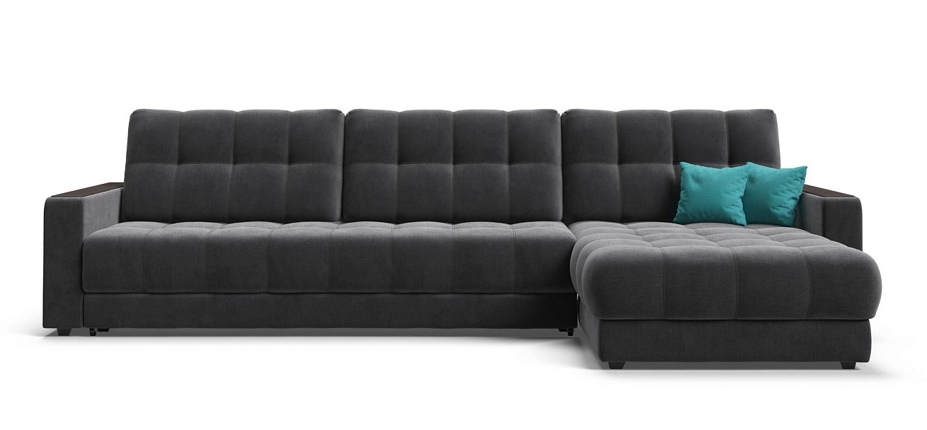 Угловой диван Босс Макс велюр Монолит серый