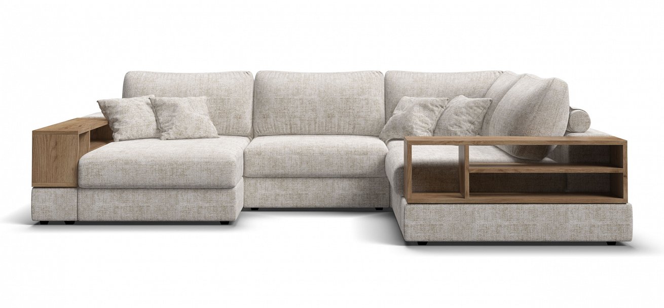 П-образный диван-кровать Босс Модуль Шенилл Смарт кварц