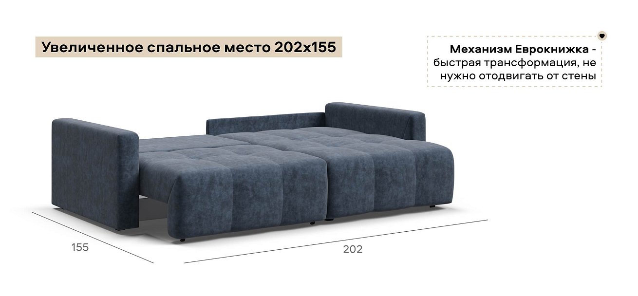 Угловой диван Босс Тренд велюр Роял синий