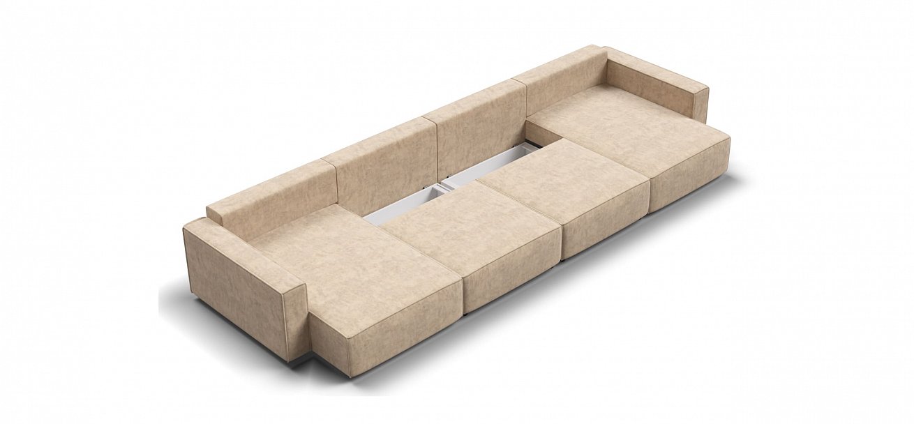 П-образный диван Босс Софт Модуль велюр Роял шампань