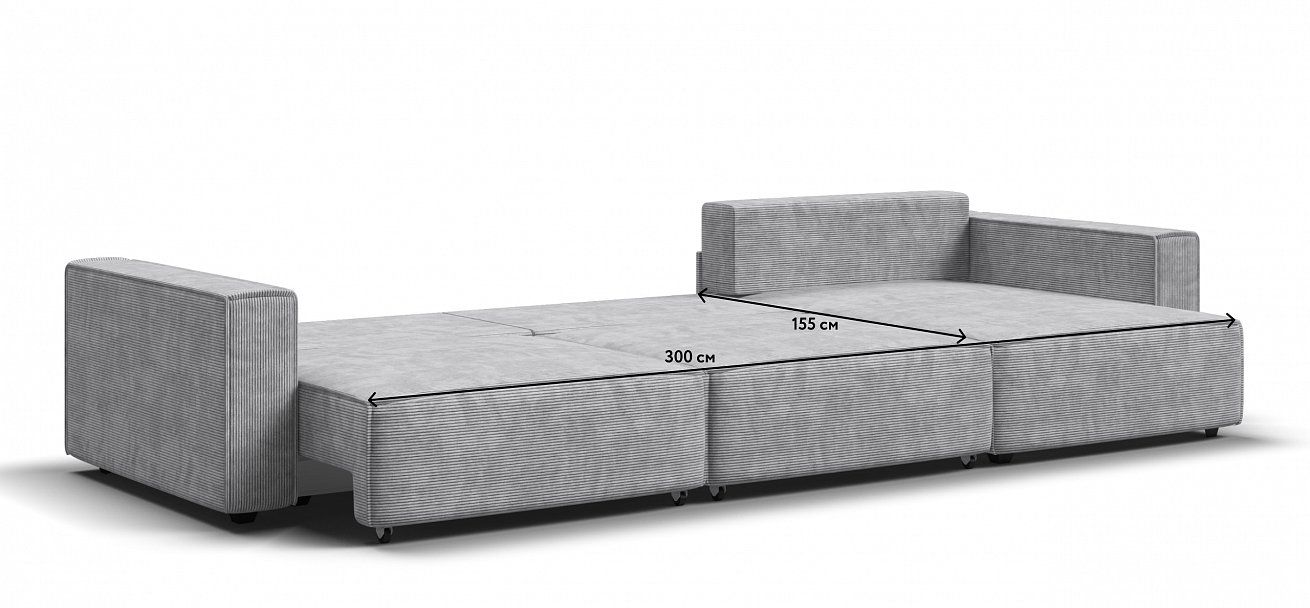 Угловой диван Босс Софт Модуль Макс Вельвет Корд серый