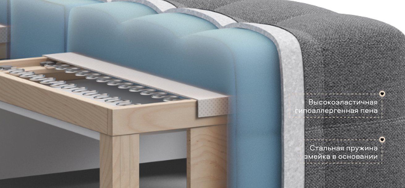 Кресло-кровать Денди Слим Рогожка Мальмо серый