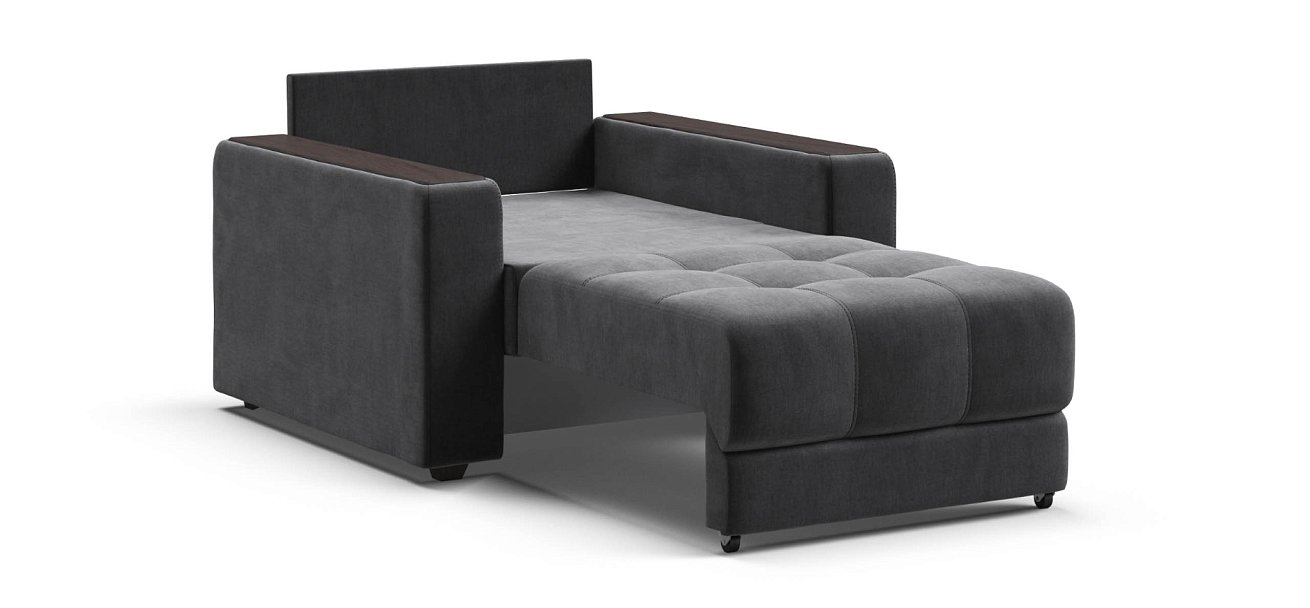 Босс кресло-кровать велюр Монолит серый