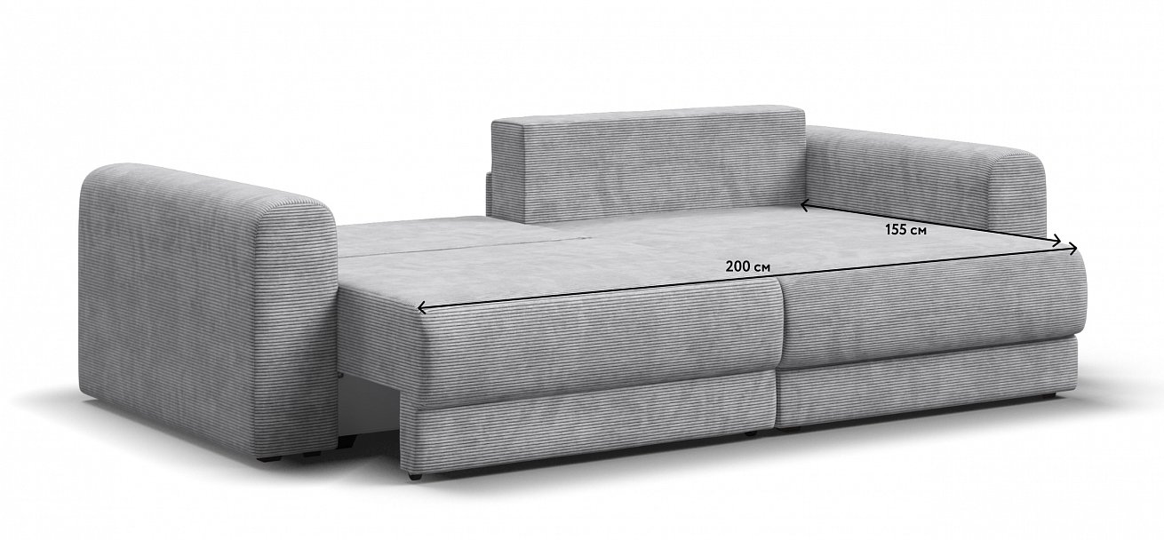 Модульный угловой диван Ричмонд Модуль Вельвет Корд серый