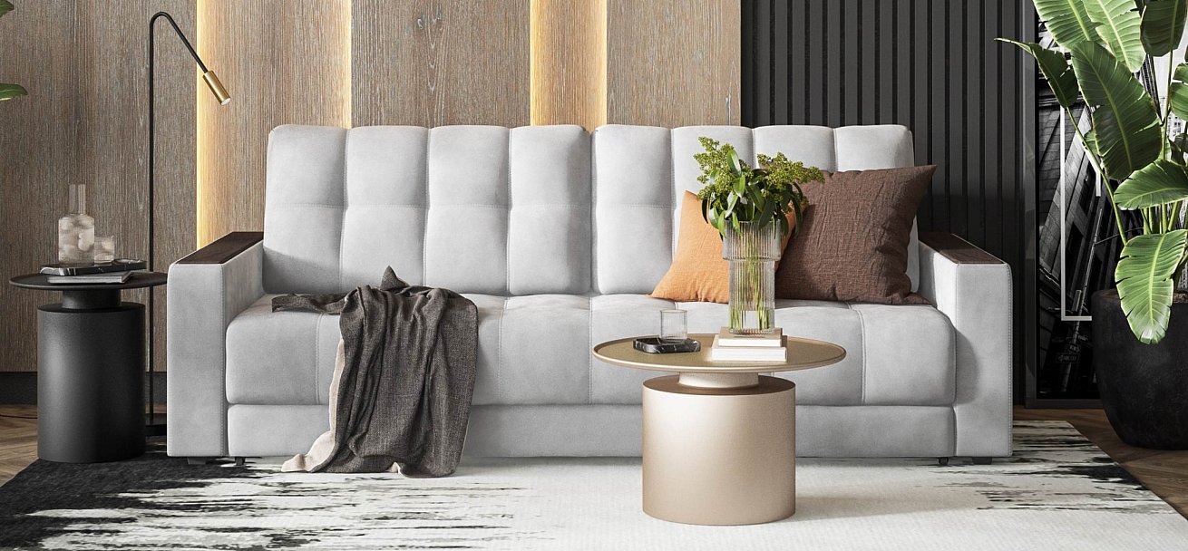 Диван Босс велюр Монолит сталь