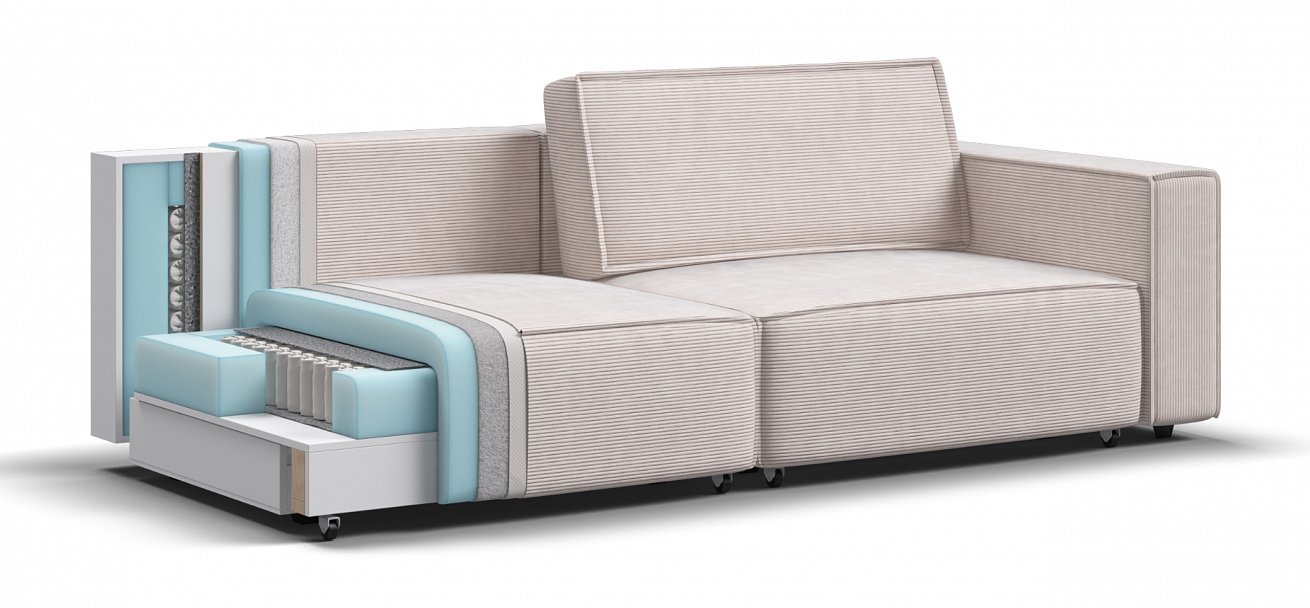 Диван Босс Софт Модуль Вельвет Корд бежевый