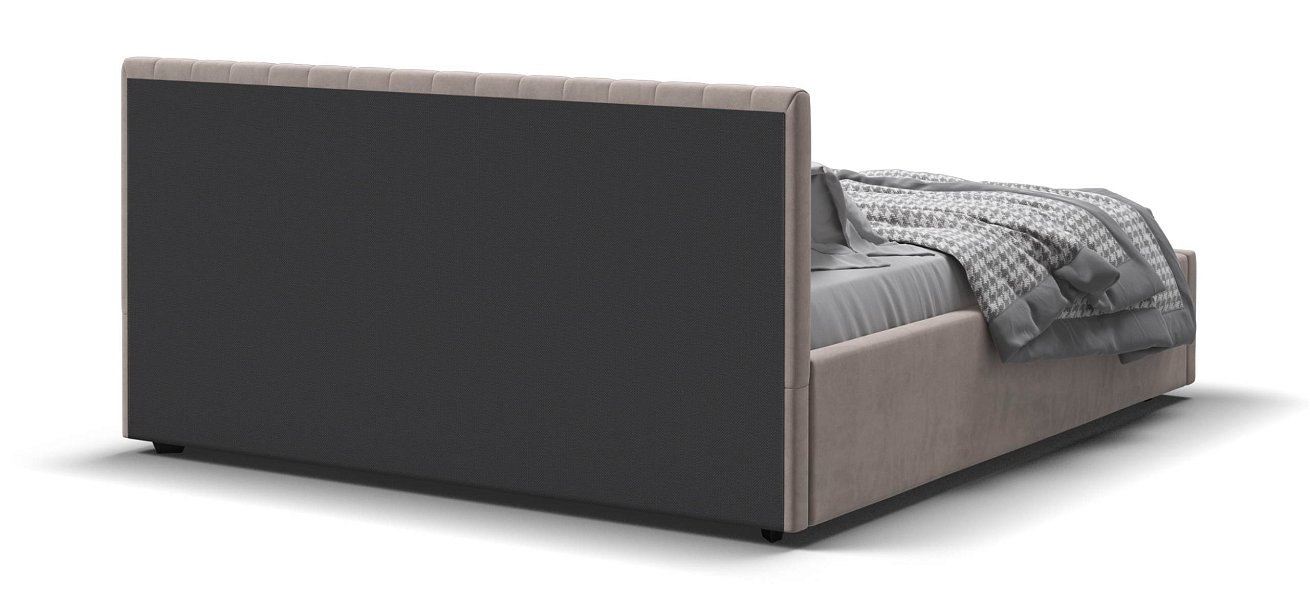 Ронда Кровать+ПМ 160*200 велюр Монолит латте