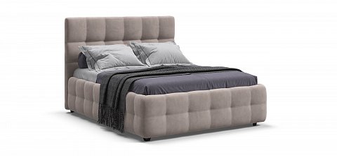 Босс Кровать+ПМ 140*200 Велюр Монолит латте 1
