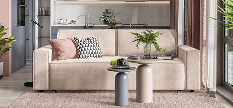 Диван Норд велюр Монолит латте 2