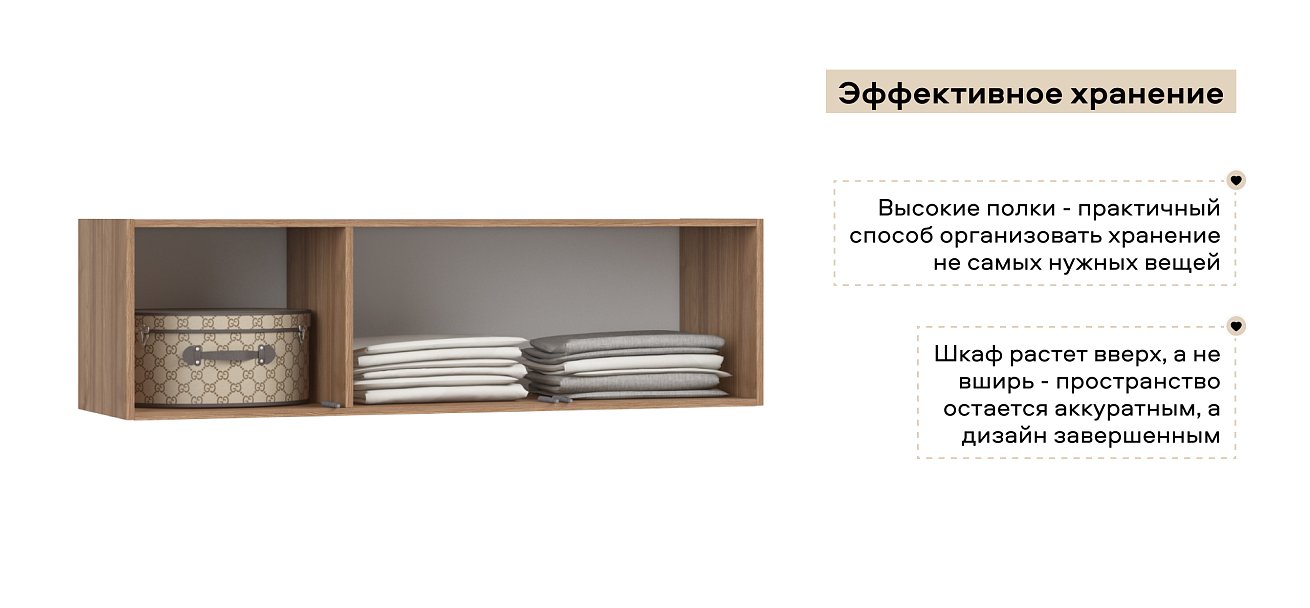 Антресоль 135 3Д Орех Селект