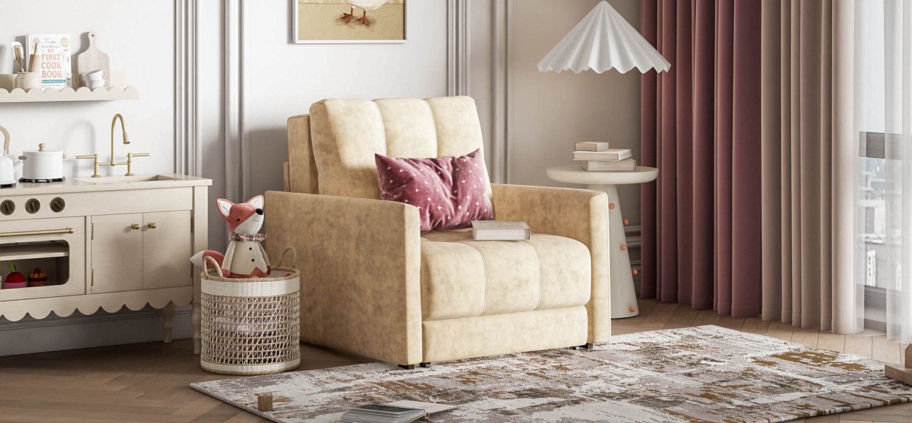 Босс Лофт кресло-кровать велюр Роял шампань