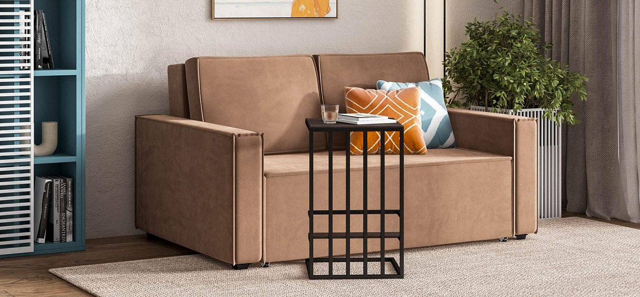 Диван Норд двухместный велюр Монолит мокко