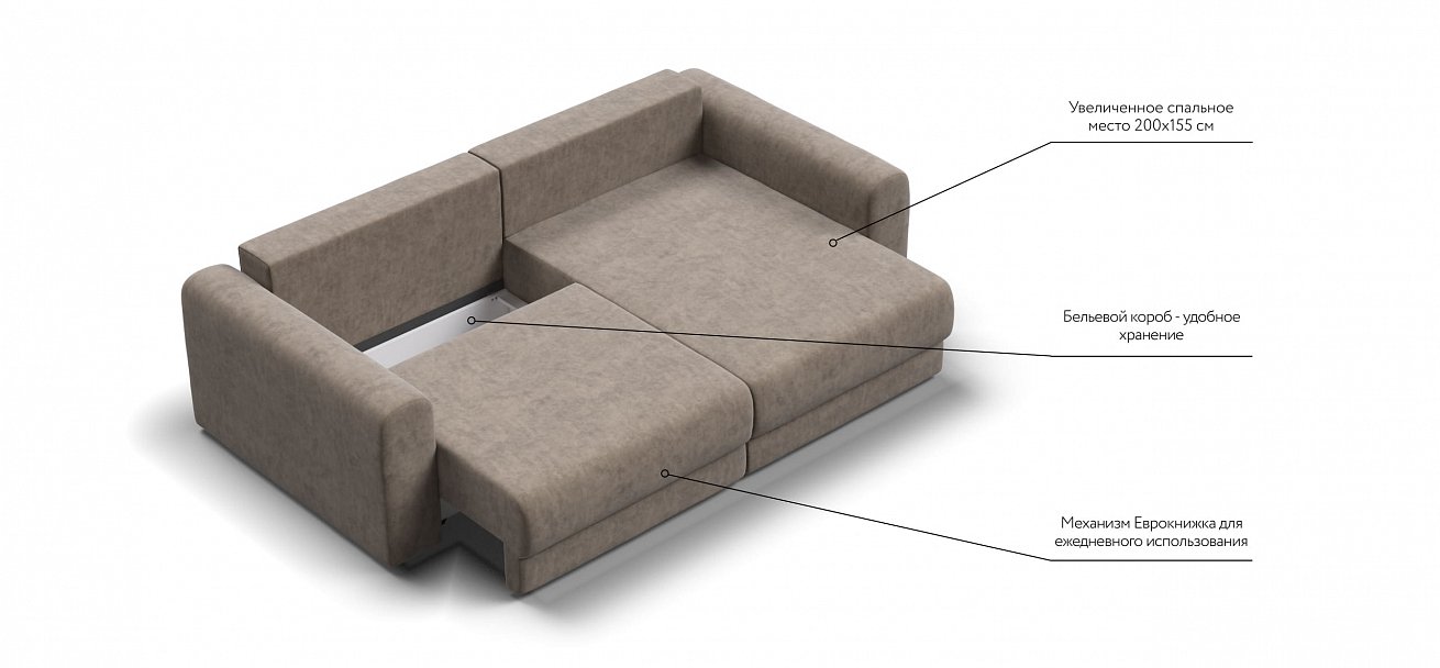 Модульный угловой диван Ричмонд Модуль велюр Роял тауп